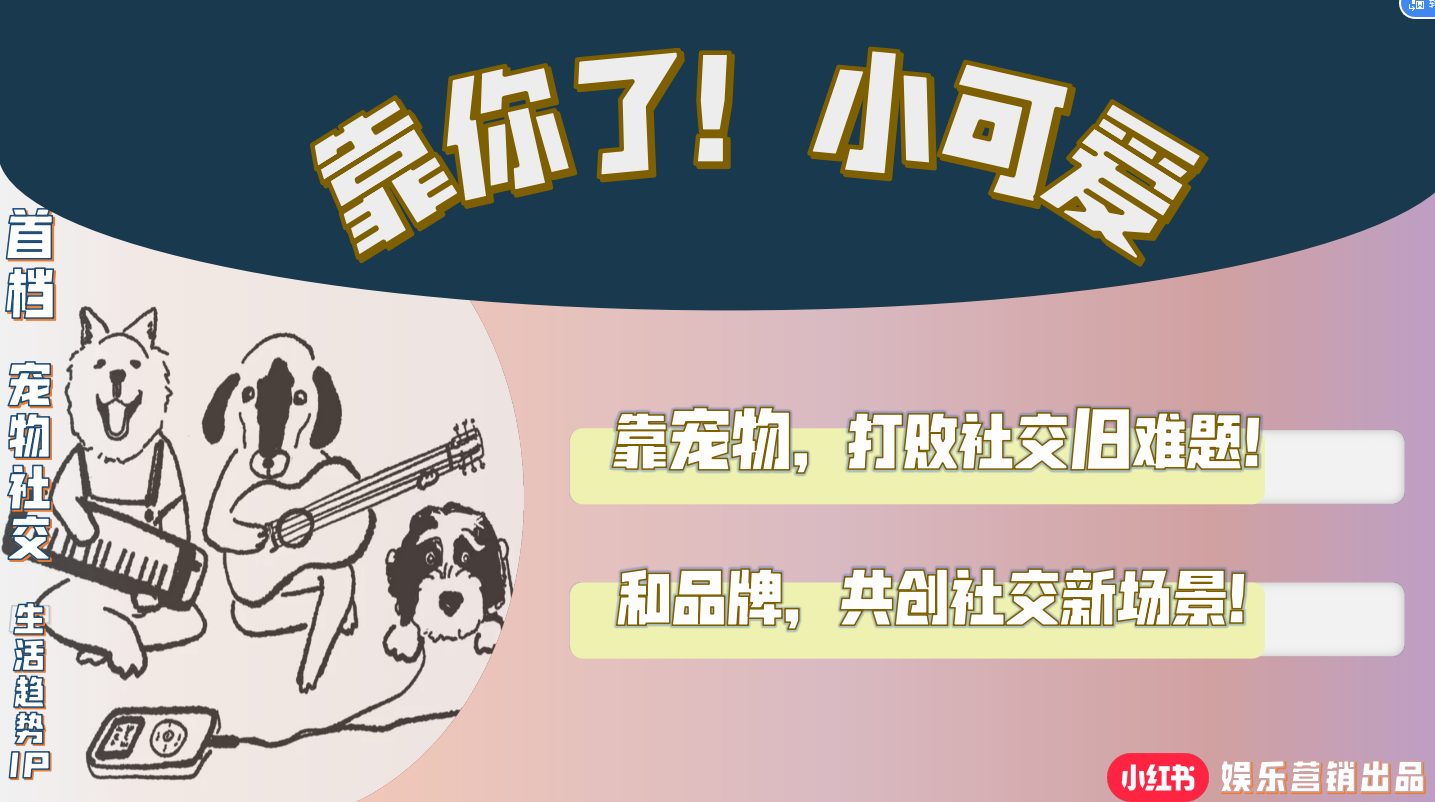 2023小红书宠物社交IP《靠你了小可爱》招商方案