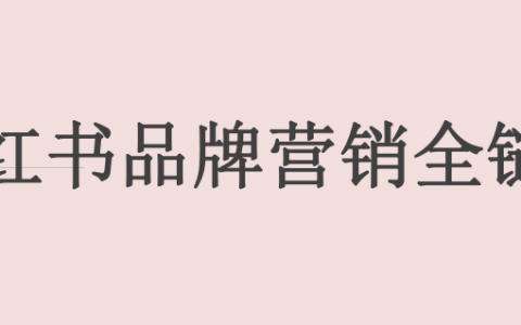 小红书品牌营销全链路