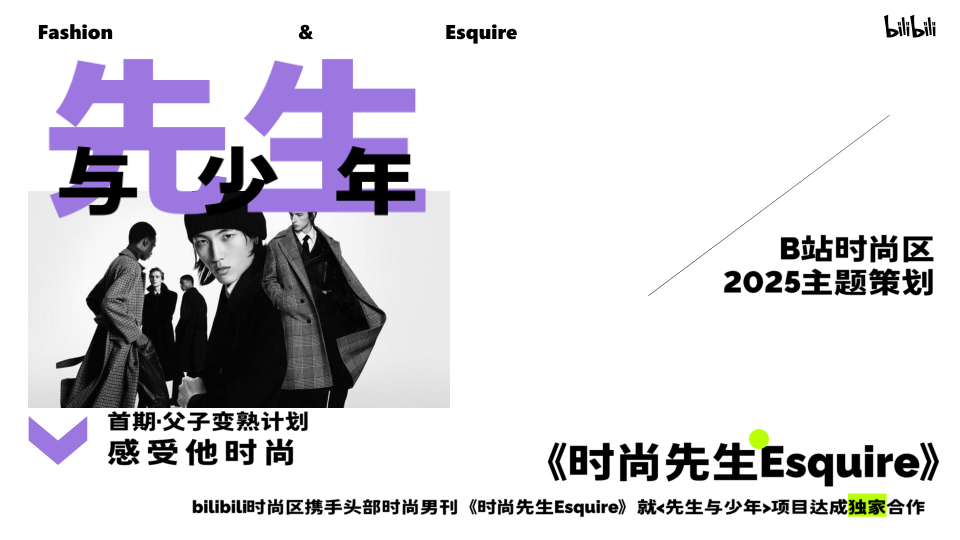 ⭐B站时尚区×时尚先生Esquire《先生与少年》招商方案