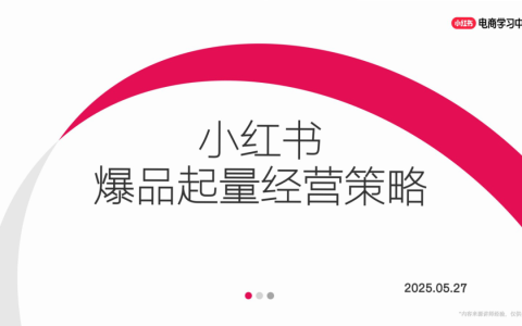 ⭕2025年小红书爆品起量经营策略