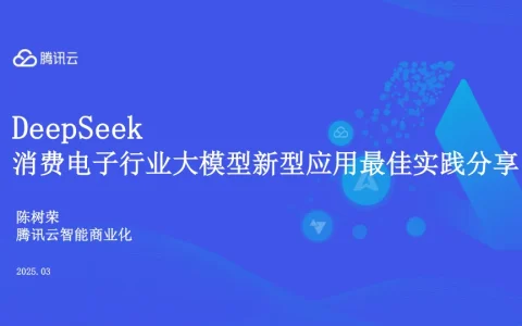 ⭐DeepSeek消费电子行业大模型新型应用最佳实践分享