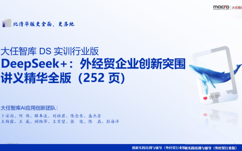 ⭐DeepSeek+ 外经贸企业创新突围讲义精华全版