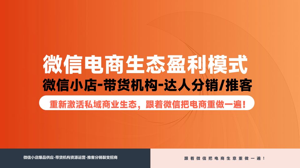 ⭕微信电商生态盈利模式——全域增长模型