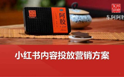 ⭕东阿阿胶小红书内容投放营销方案