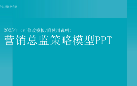 🔥2025营销总监策略模型PPT