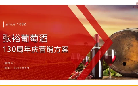 ⭐张裕葡萄酒130周年庆营销方案