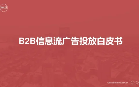 ⭕B2B信息流广告投放白皮书