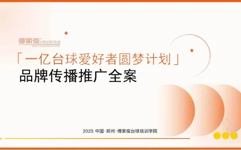 2025台球培训学院品牌传播推广全案